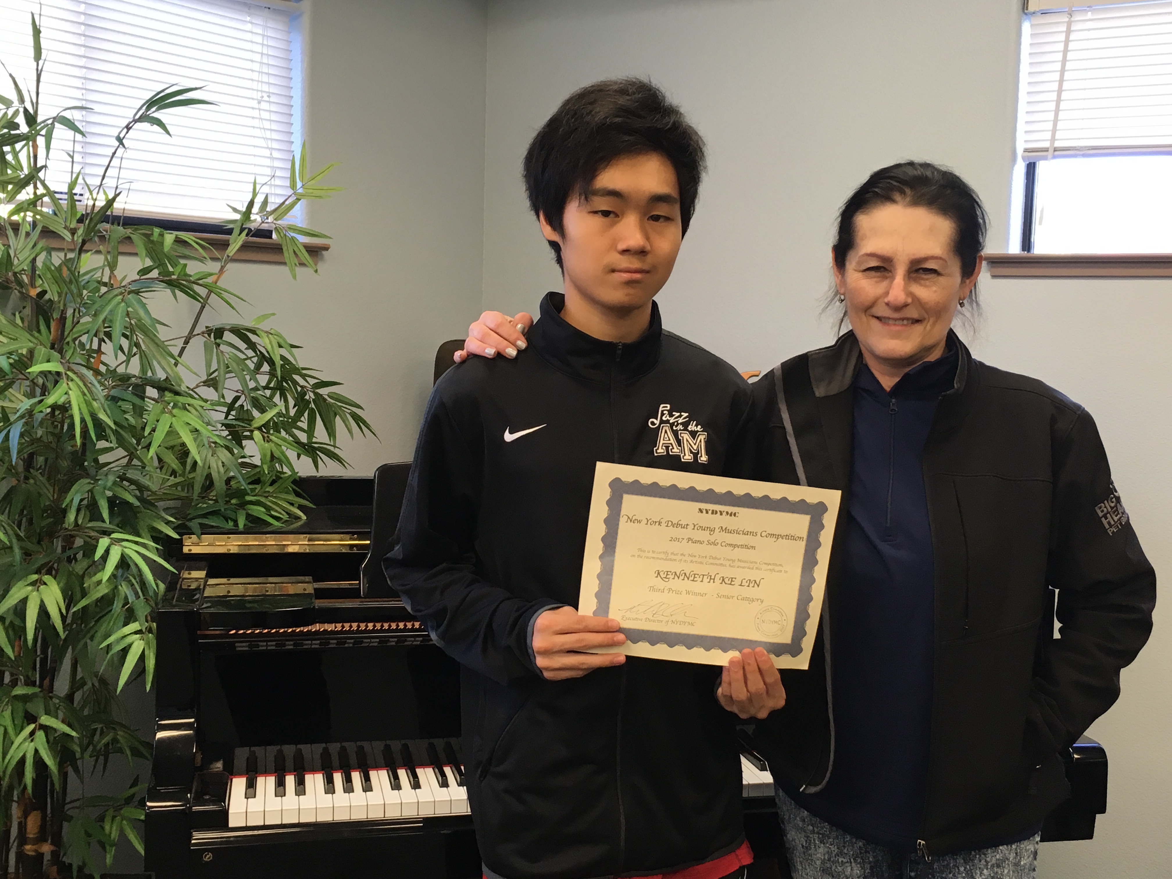 Kenneth Ke Lin Wins Third Place at the New York Debut Young Musicians Competition - Piano Solo.  Class - Anna Turkova